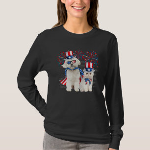 Cat With Maltese Sunglasses American Flag 4th Of J T-Shirt
