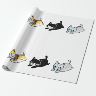 CAT WITH MASK Wrapping Paper
