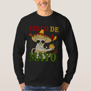 Cat With Mexican Hat And Taco  5 Cinco De Mayo T-Shirt