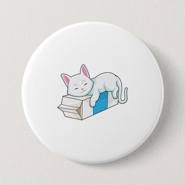 Cat with Milk 7.5 Cm Round Badge (Front)