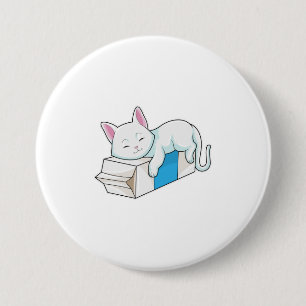 Cat with Milk 7.5 Cm Round Badge