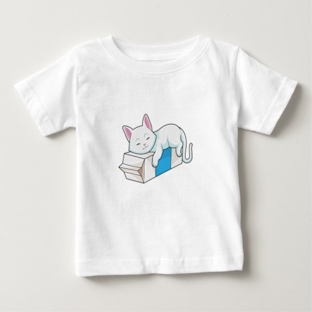 Cat with Milk Baby T-Shirt (Front)