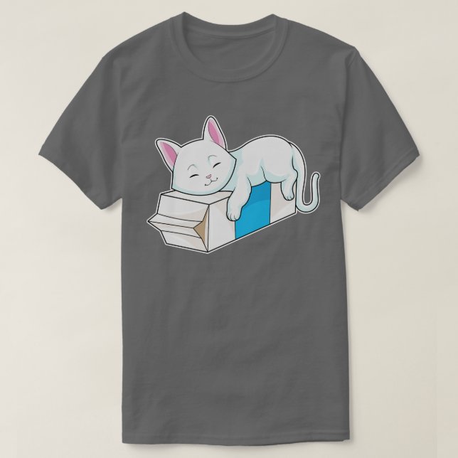 Cat With Milk T-Shirt (Design Front)