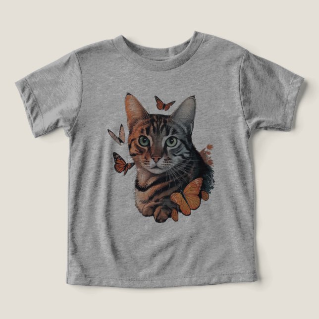 Cat with Monarch Butterflies (Design Front)