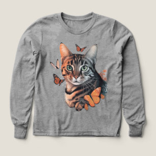 Cat with Monarch Butterflies