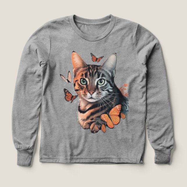 Cat with Monarch Butterflies (Design Front)