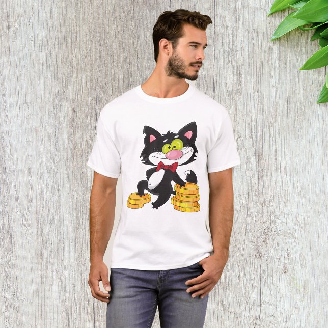 Cat With Money Mens T-Shirt (Creator Uploaded)