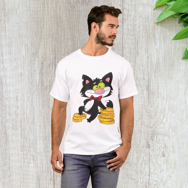 Cat With Money Mens T-Shirt (Creator Uploaded)