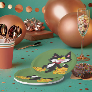 Cat With Money Paper Plates