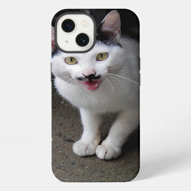 Cat with Moustache iPhone Case (Back)