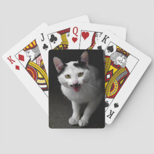 Cat with Moustache Playing Cards