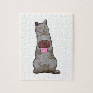 Cat with Muffin Jigsaw Puzzle