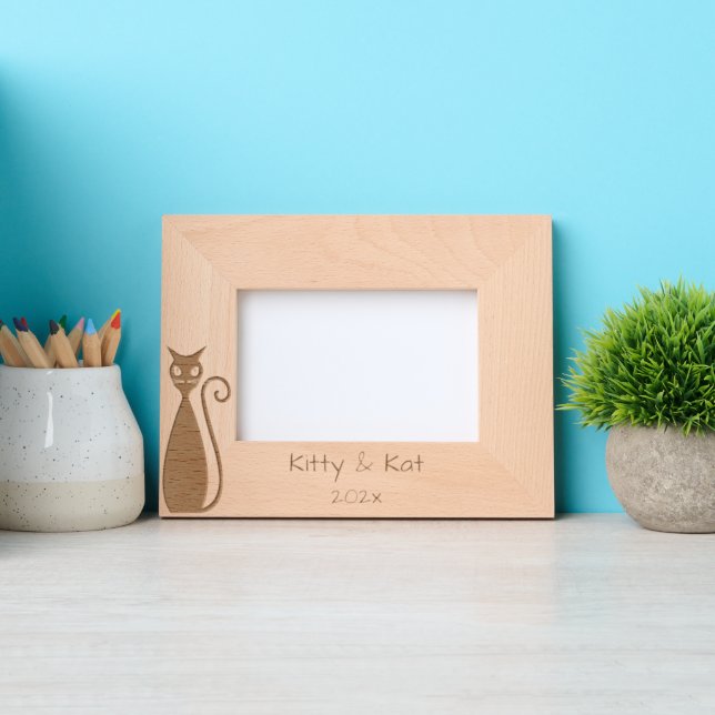 Cat with Names and Year Etched Frames (Front)