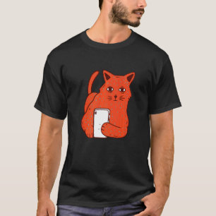 Cat With Phone T-Shirt