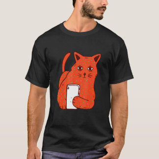 Cat With Phone T-Shirt
