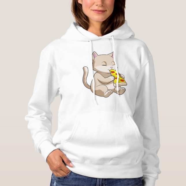 Cat with Pizza Hoodie (Front)