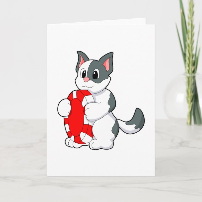 Cat with Poker chip Card (Front)