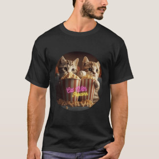 Cat with Popcorn friend T-Shirt