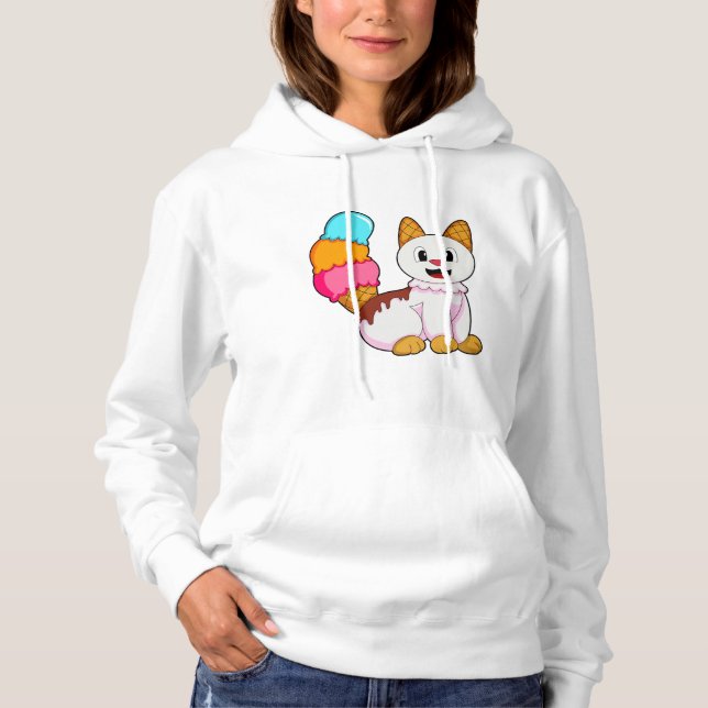Cat with Popsicle Hoodie (Front)