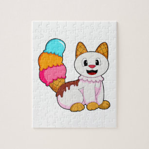 Cat with Popsicle Jigsaw Puzzle