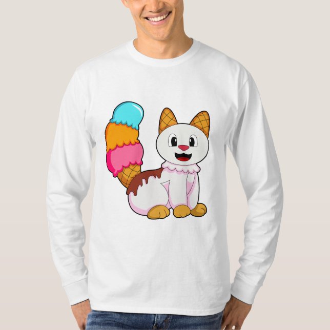 Cat with Popsicle T-Shirt (Front)