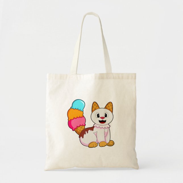 Cat with Popsicle Tote Bag (Front)