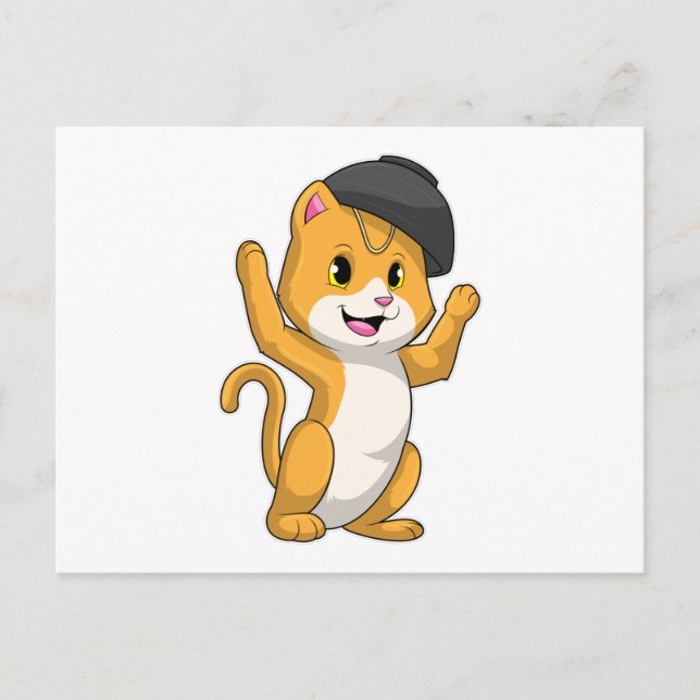 Cat with Ramen Bowl Postcard (Front)