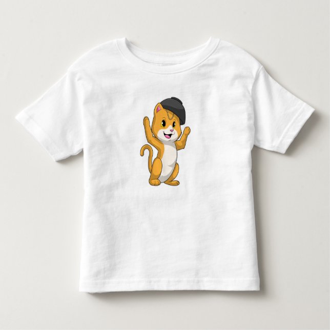 Cat with Ramen Bowl Toddler T-Shirt (Front)