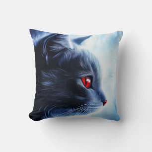Cat with Red Eyes Cushion