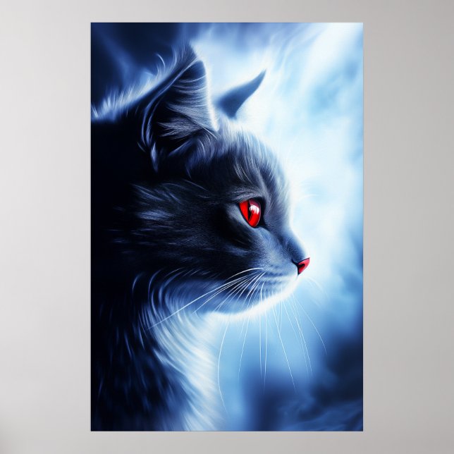 Cat with Red Eyes Poster (Front)