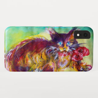 CAT WITH RED RIBBON AND SUNFLOWERS Case-Mate iPhone CASE