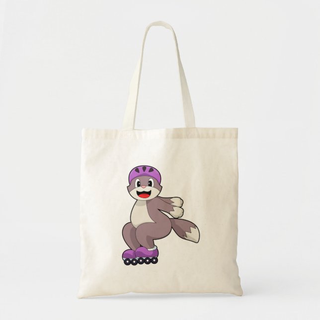 Cat with Roller skates Tote Bag (Front)
