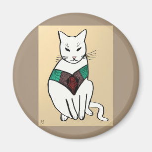 Cat with Ruby Collar Magnet