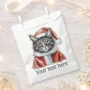 Cat With Santa Claus Outfit - Christmas 1 Favour Bags