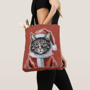Cat With Santa Claus Outfit - Christmas 1 Tote Bag