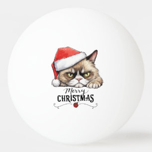 Cat with Santa Hat for Christmas Ping Pong Ball 