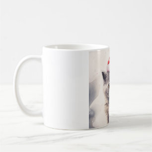 Cat with Santa Hat Mug