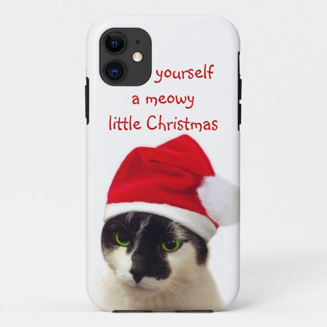 Cat with Santa's Hat Case-Mate iPhone Case (Back)