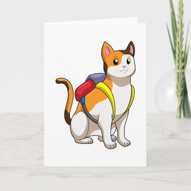 Cat with Satchel Card (Front)