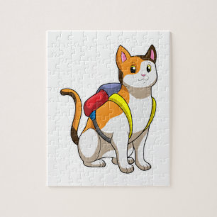 Cat with Satchel Jigsaw Puzzle