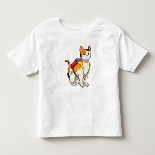 Cat with Satchel Toddler T-Shirt (Front)