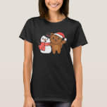 Cat With Snowman In Winter For Christmas T-Shirt<br><div class="desc">Cat With Snowman In Winter For Christmas</div>