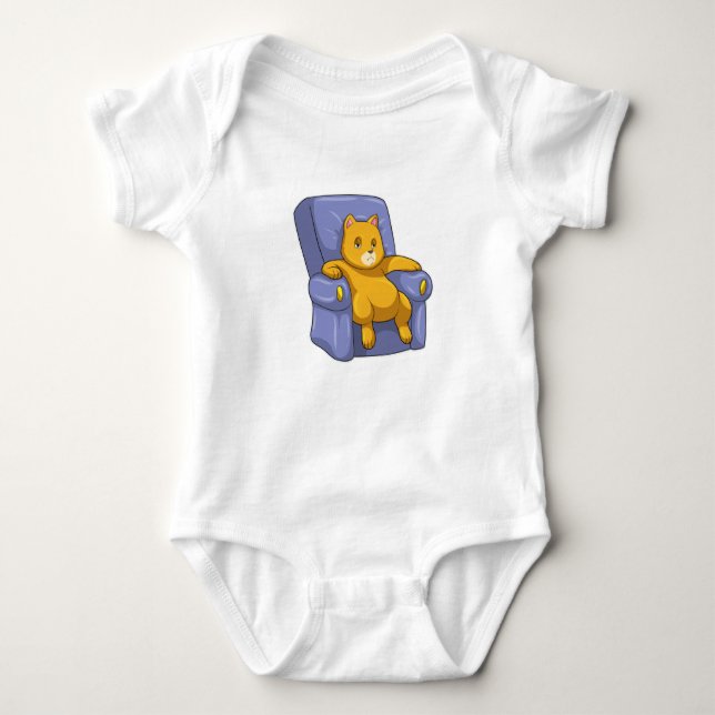 Cat with Sofa Baby Bodysuit (Front)