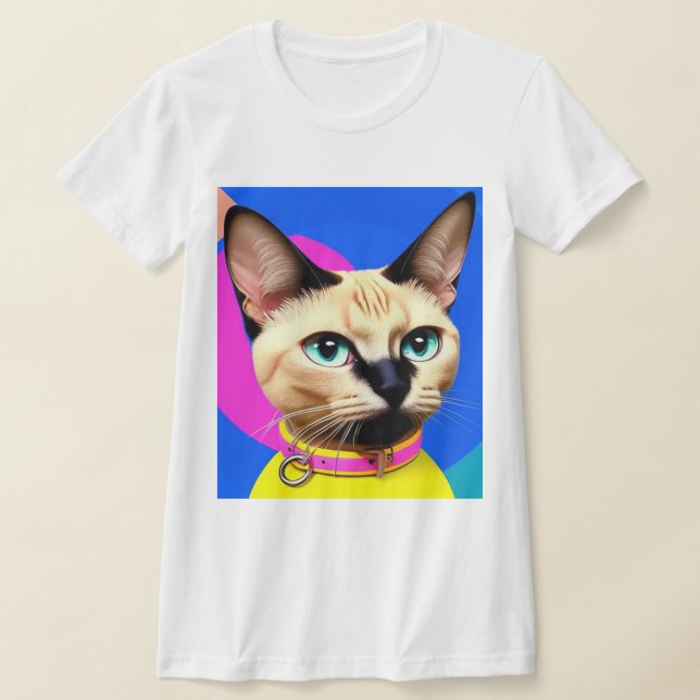 Cat With Striking Eyes T-Shirt (Laydown)