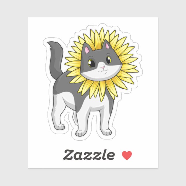 Cat with Sunflower (Sheet)