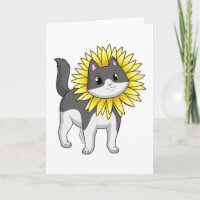 Cat with Sunflower