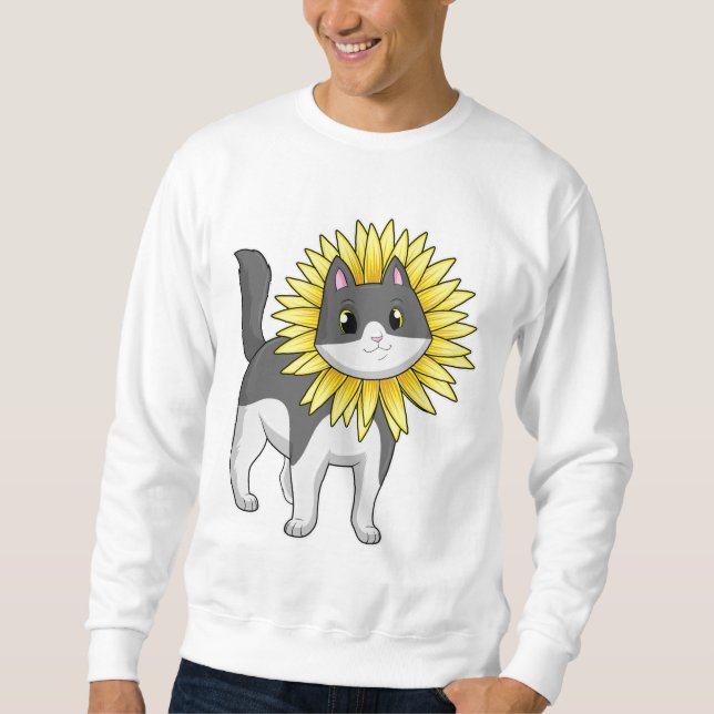 Cat with Sunflower Sweatshirt (Front)