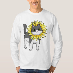 Cat with Sunflower T-Shirt