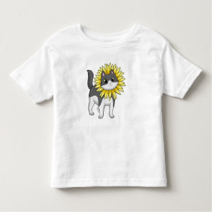 Cat with Sunflower Toddler T-Shirt