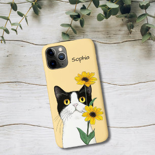 Cat with Sunflowers Case-Mate iPhone Case
